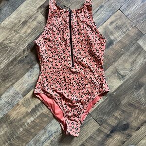 Billabong Leopard Print One Piece Swimsuit